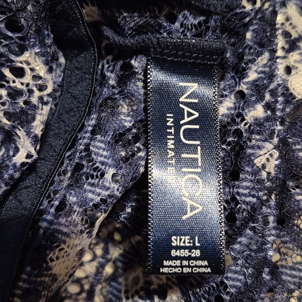 Nautica women's size Large blue plaid bralette light padded NWT - Picture 5 of 6